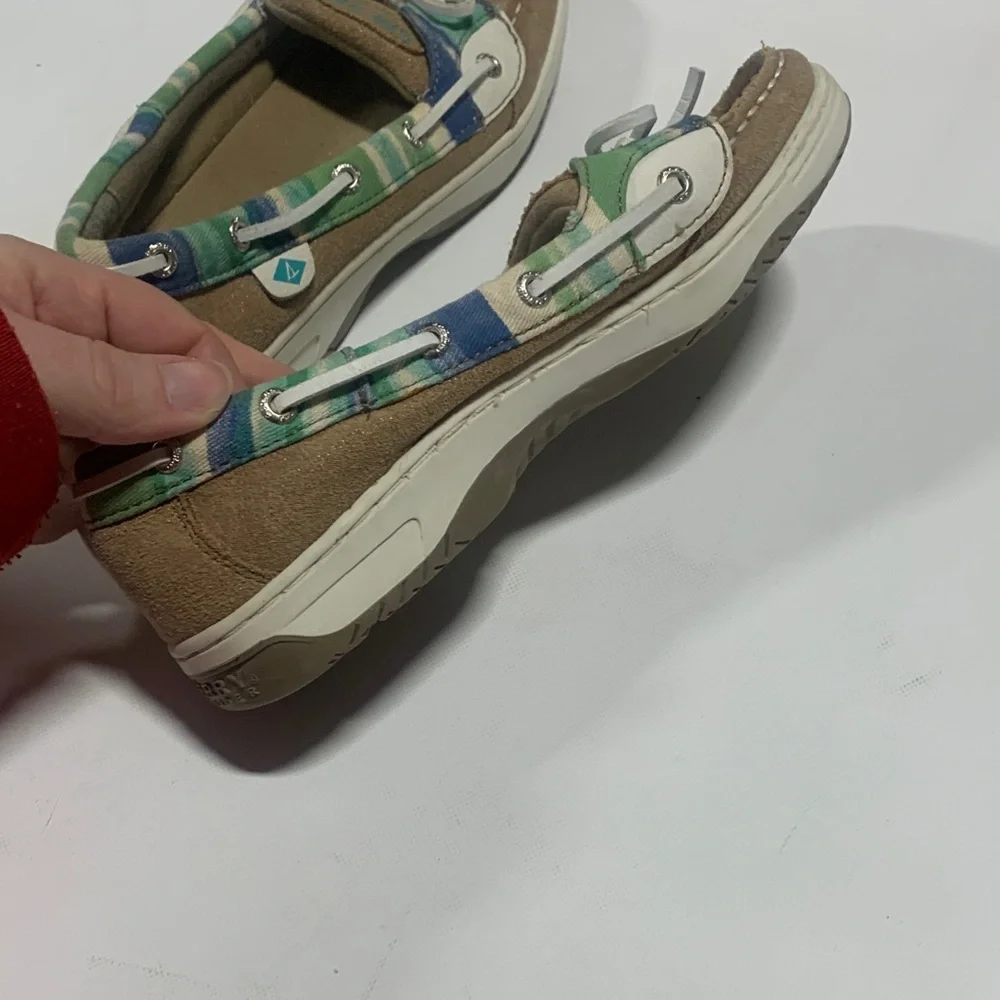 Tan and White Kids 3 Shoes Sperry‎ Angelfish Boat Shoes in Tan multi color 3314